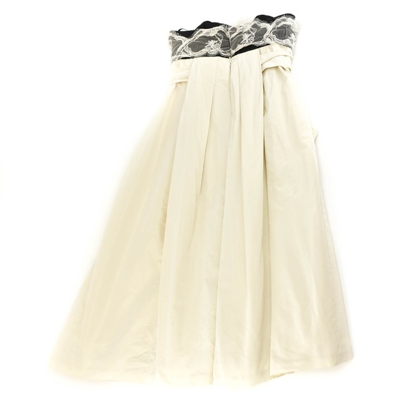 LIDA BADAY: Black/Cream, Silk Formal Dress - Picture 3 of 8